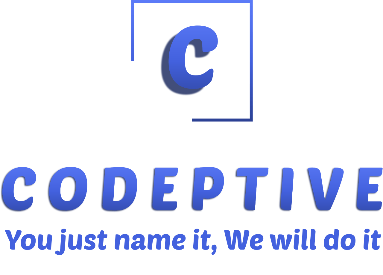 Codeptive Logo with Name & Slogan